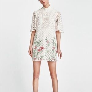 Zara Lace Embroidered Floral Dress